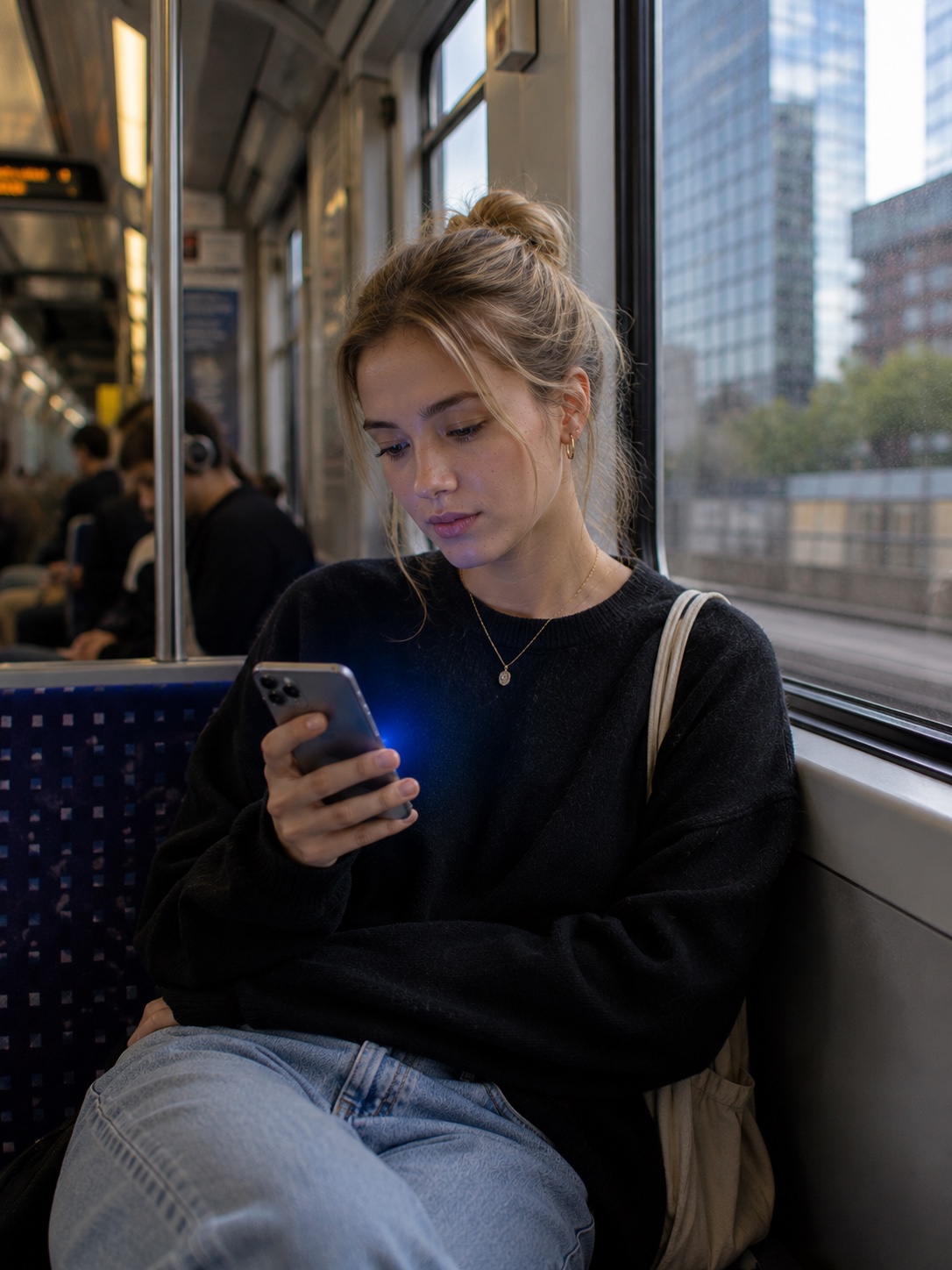 Capturing a private journal thought with Agata while riding the train